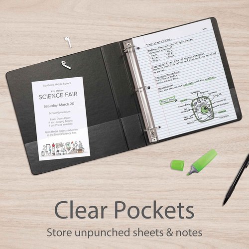 Oxford 3 Ring Binders, Binders for School and Office, 3 Inch ONE-Touch Easy Open D Rings, 3-Sided View Binder Covers, Xtralife Hinge, Non-Stick, PVC-Free, Black, 650-Sheet Capacity, 4 Pack (79914)