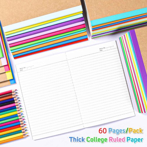Notebooks for School: 96 Pack Journals with 96 Motivational Stickers, 60 Page College Ruled Notebook Journals for Writing, Student Gifts, Stocking Stuffers, A5 8.3" x5.5", Composition Notebook Bulk