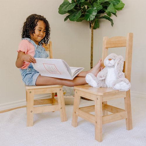 Melissa & Doug Wooden Chairs - Set of 2 Blonde Playroom Furniture for Kids