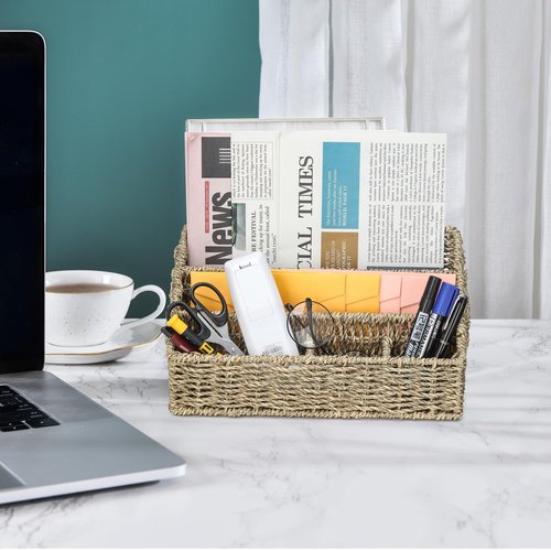 Desk Organizers and Storage, Desk Organizer, Mail Organizer Countertop, Desk Organizer and Accessories, Bill Organizer, Magazine Display Holder, Office Supplies Storage, Seagrass