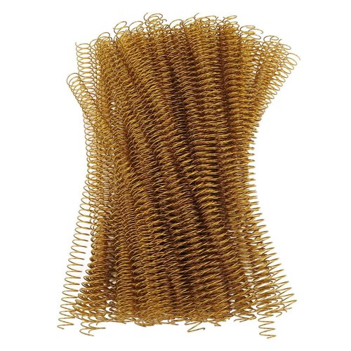 100PCS Spiral Binding Coils 48 Loops 4:1 Pitch Double Wire Binding Spines 1150 Sheets Capacity 14.3mm Diameter A4 Office Paper Book Binding (Gold)