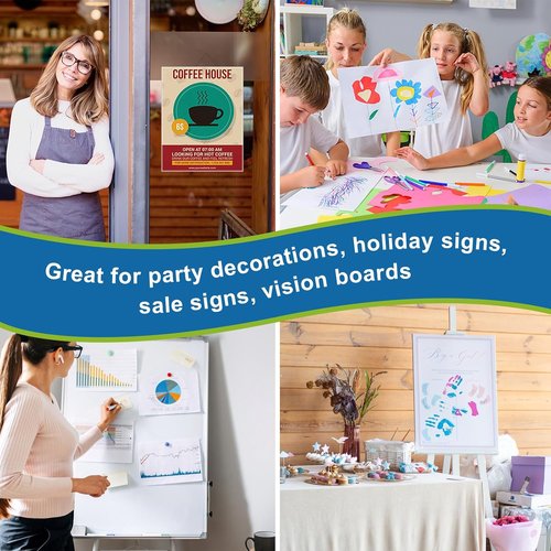 ROOKEA White Poster Board Paper - 36 Pcs Bulk for Vision Boards, Arts & Crafts | 11x14 Size