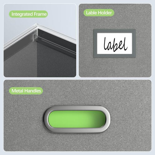 GRSQYS File Organizer Box - File Boxes for Hanging Files with Lid Set of 2 Decorative Hanging Folders Letter Size Organizer with One-Piece Plastic Frame Slides (Grey, 13.2 * 10.1 * 10.1in(2Pack))