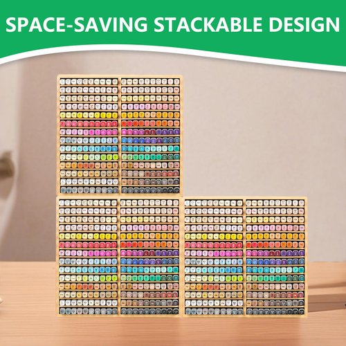 walowalo Bamboo Marker Organizer for 280 Markers Durable Pencil Holder Desk Storage Extra Large for Artists Teachers Students Office Classroom Birthday Gifts No Assembly Required 28-Compartments