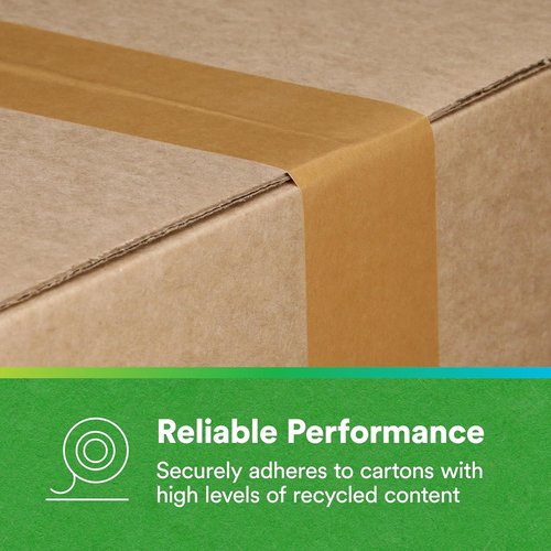 3M Scotch Paper Box Sealing Tape - 1.9" x 55 yd | Recycle-Compatible, Ideal for Packaging & Shipping