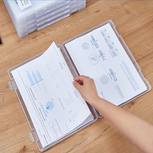 Mickiewicz 6 Pack A4 Paper Storage Box, 8.5 x 11 Project Case for US letter, Thick Scrapbook Storage Box Craft Storage Box Art Supplies Storage and Organization, Board Game Storage and Organizers