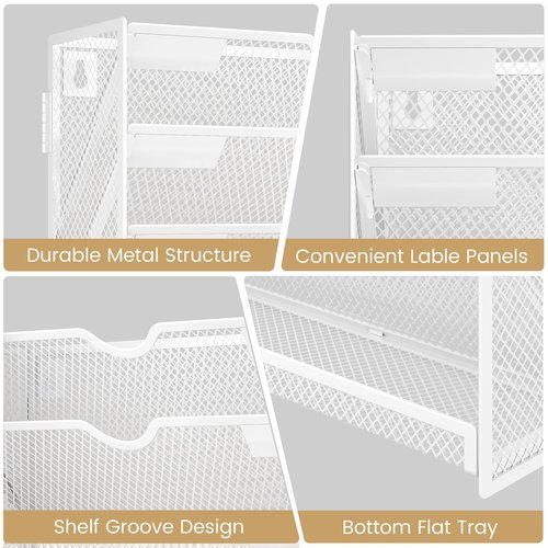 Kinkota Hanging Wall File Organizer Mesh 6 Tier Wall Mounted Mail Paper Folder Holder Document Organization Stand Desk File Organizer Tray for Office & Home Cubicle Countertop-White