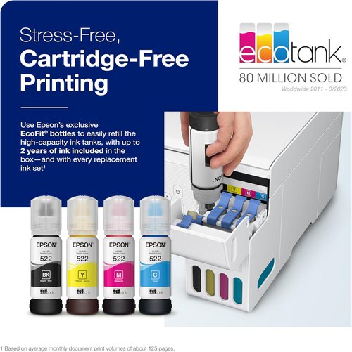Epson EcoTank ET-2803 Wireless All-in-One Printer - Cartridge-Free, Scan & Copy, AirPrint Enabled