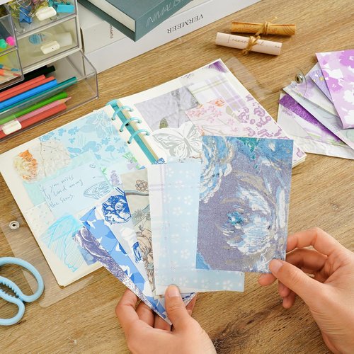 Regine Switzerland Floral Scrapbook Paper Set - 160 Textured Sheets in 10 Color Themes | Perfect for Journals, Card Making & Gift Wrapping (4.72 x 3.14 in)