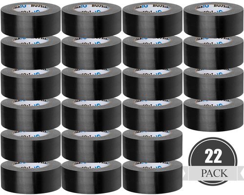 Oleitodh 22 Pack Black Duct Tape Bulk, 2 Inch Heavy Duty (Total 660 Yards), Strong No Residue All-Weather Tape, Tear by Hand, Multi-Use for Indoor