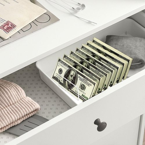 Hipiwe 2 Packs Mail Organizer Plastic Cash Tray for Desk - 7 Slots File Organizer Clear Desktop Bill Divider Holder for Paper Envelope Document Book Money Eyeshadow Makeup Palette