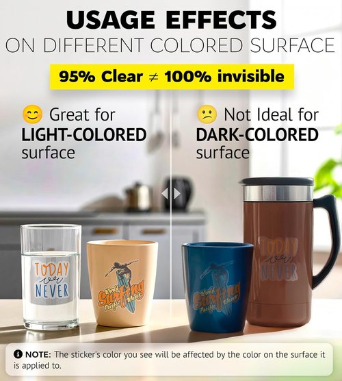 95% Clear Sticker Paper - Printable Vinyl for Inkjet & Laser Printers | 20 Sheets, 8.5x11 Waterproof Labels