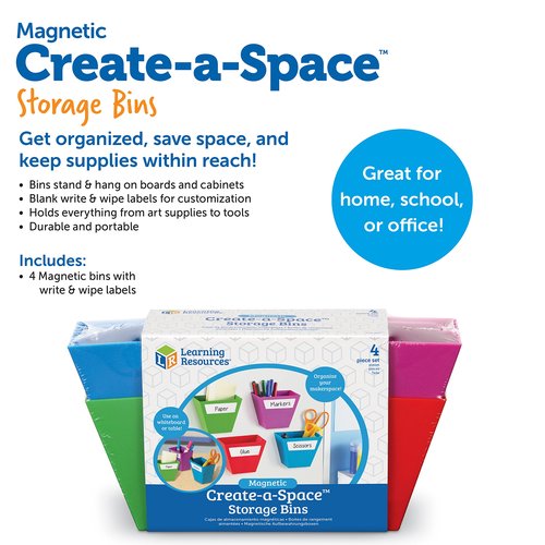 Learning Resources Magnetic Create-a-Space Storage Boxes (Set of 4)
