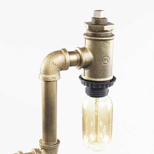 Y-Nut Steampunk Lamp with Dimmer, Dimmable Loft Style Industrial Vintage Antique Style Light with Bulb, Clock with Iron Piping Desk Lamp, Retro Desk Lamp LL-029