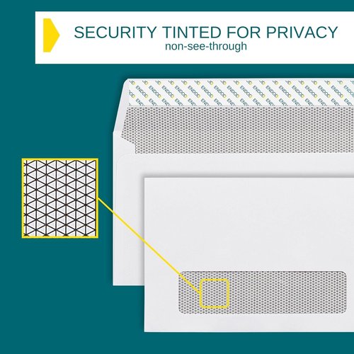 Skiennix #10 Window Envelopes - Self-Seal Security Tinted for QuickBooks Invoices | 80-Pack, 4-1/8 x 9-1/2 Inch