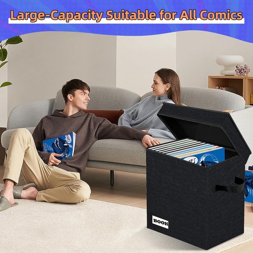 Comic Book Storage Short Box by [Brand Name] - Heavy Duty 2 Pack | Holds 100-120 Comics, 11.8” x 9.8” x 7.8”