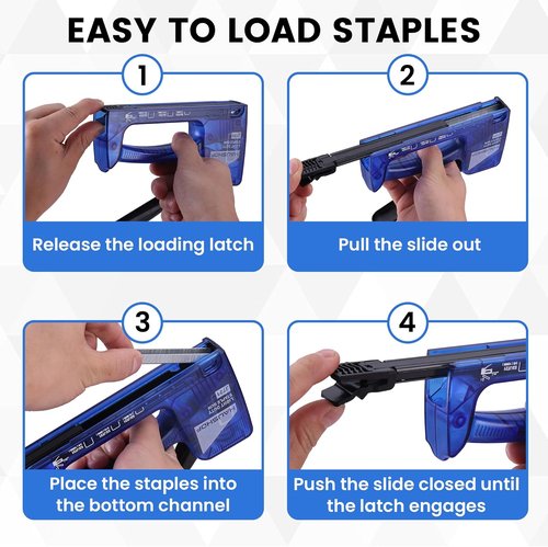 HAUSHOF Light Duty Staple Gun - Upholstery Tool with 800 JT21 Staples & Remover | Fits 1/4'', 5/16'', 3/8''