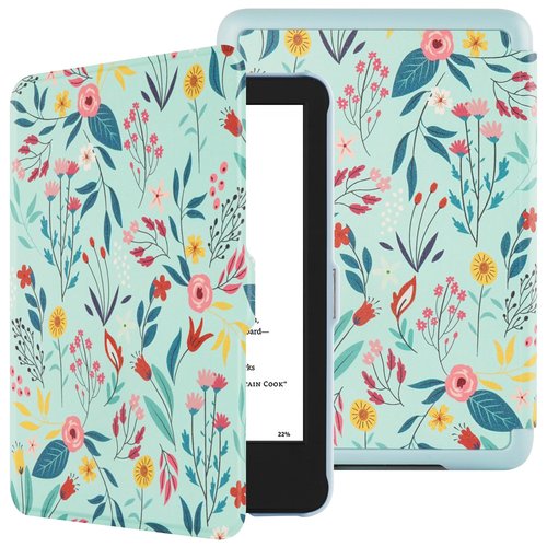 HGWALP Case for 6" All-New Kindle 11th Generation 2022 & Kindle 6" 11th 2024 Release Only, Folio Ultra Slim PU Leather Cover with Auto Sleep and Wake, Protective Case for Kindle 2022/2024-Spring Bloom