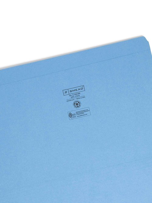 Smead File Folder, Reinforced Straight-Cut Tab, Legal Size, Blue, 100 per Box (17010)