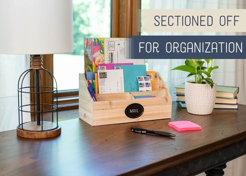 Nat & Jules Mail Natural Woodgrain 11.5 x 6 Wood Desk Holder Organizer