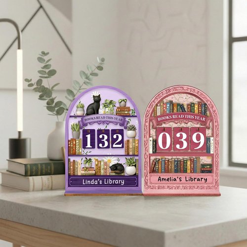 Regine Switzerland Personalized Books Read This Year Counter - Unique Gift for Women Readers | Bookish Decor & Accessories