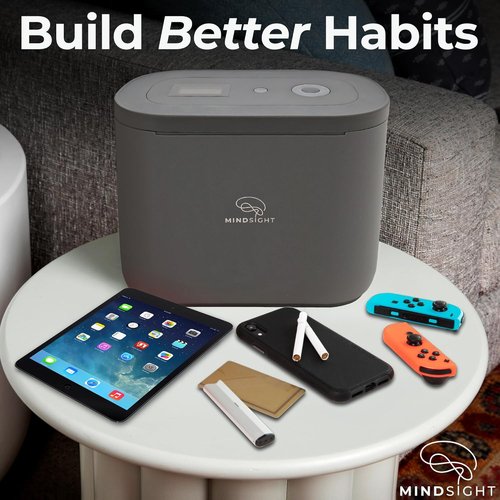 Mindsight Timed Lock Box Plus - Fits Small Tablets & Phones | Reduces Screen Time & Builds Healthy Habits