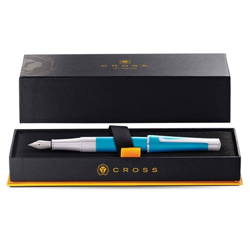 Cross Beverly Refillable Fountain Pen, Medium Nib, Includes Premium Gift Box - Translucent Teal Lacquer