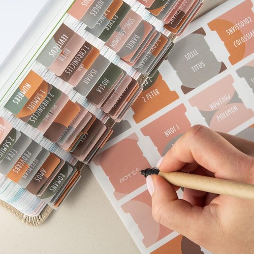 DIVERSEBEE Bible Tabs - Large Print, Easy Application | Sunset Index Tabs for Bible Study & Journaling