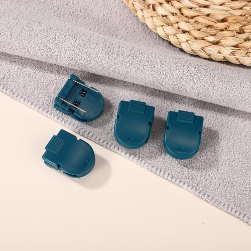 24pcs Cubicle Pins, Plastic Cubicle Clips for Fabric Walls Office Fabric Panel Wall Holds Accessories for Hanging Photos Notes Memos Messages (Dark Blue)