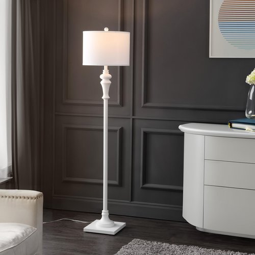 SAFAVIEH Lighting Collection Norla White Farmhouse 61-inch Standing Floor Lamp (LED Bulb Included)