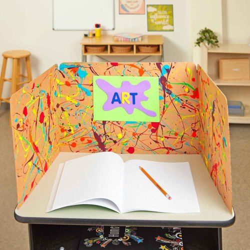 Really Good Stuff Standard Neon Pop Privacy Shields Set of 12 Matte for Student Desks - Enhance Focus and Eliminate Distractions in Classroom or at Home