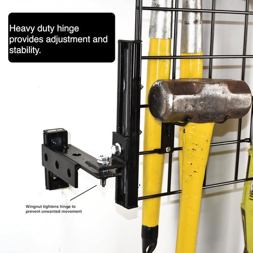 Garage Organizer Panel - Wall Mounted Pivoting System | 22-Piece Kit for Efficient Storage
