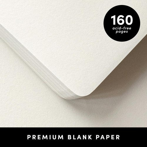 PAPERAGE Blank Journal Notebook - Medium Yellow Hardcover | 160 Pages, 100 GSM Thick Paper for Work & School