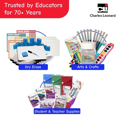 Charles Leonard Magnetic Lapboard Class Combo Pack, Includes 12 Each: 2-Sided Plain/Plain 9 x 12 Inch White Boards, 2-Inch Erasers, Black Dry Erase Markers (35040)