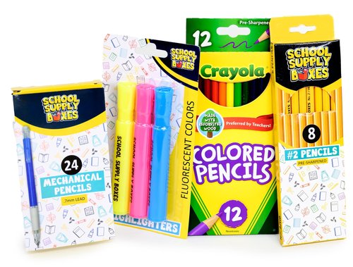 Ultimate High School and College Bundle | 1 Box | School Supply Boxes - Back to School Essentials | Includes Notebooks, Tab Dividers, Pencils, Highlighters, & More