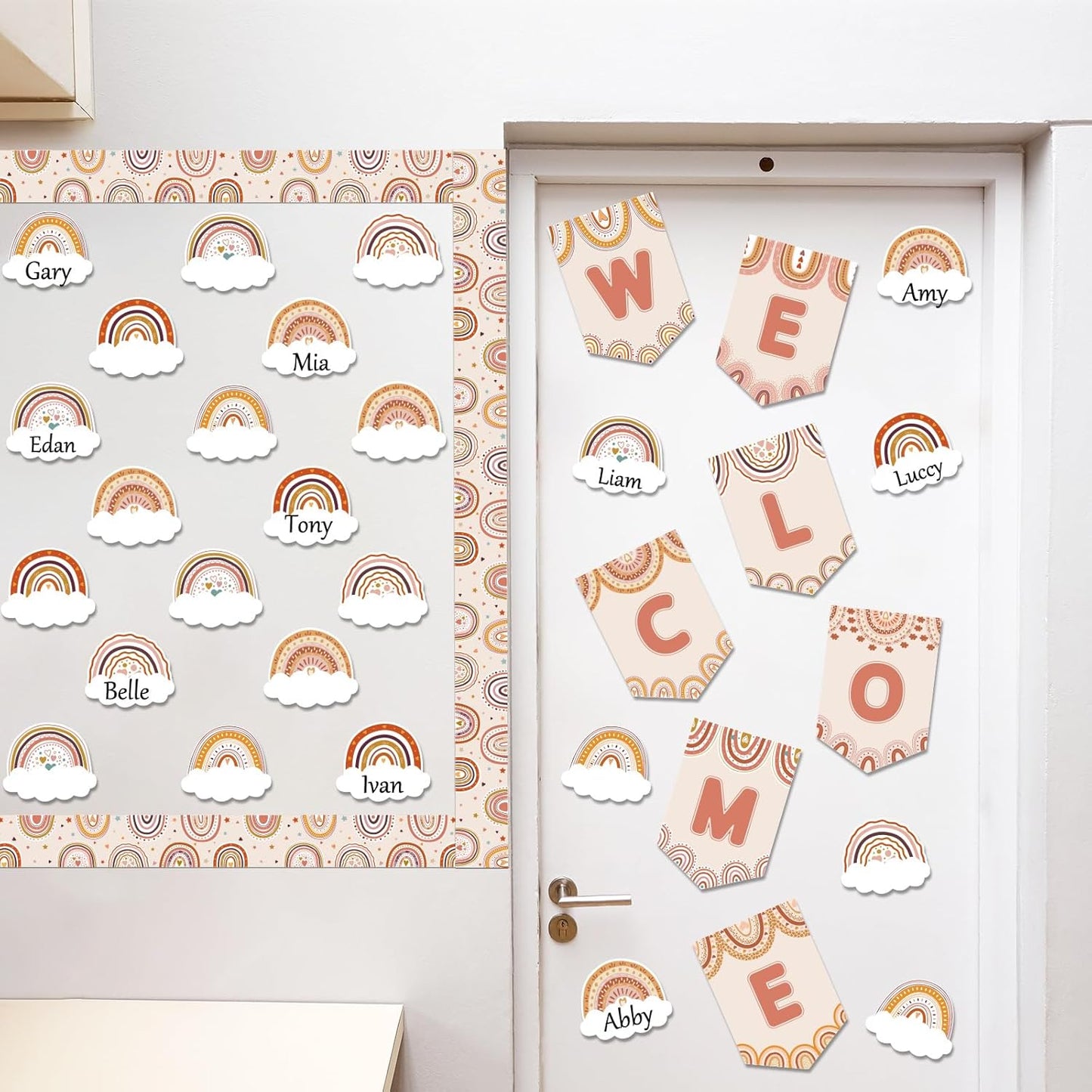 Boho Rainbow | Welcome Bulletin Board Decoration Set - Perfect for School & Classroom Use