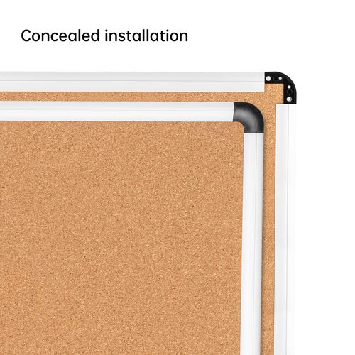 VUSIGN White and Cork Board Combination, 24" x 36" Dry Erase and Corkboard Combo for Home or Office, Wall Mounted Notice Bulletin With Aluminum Frame