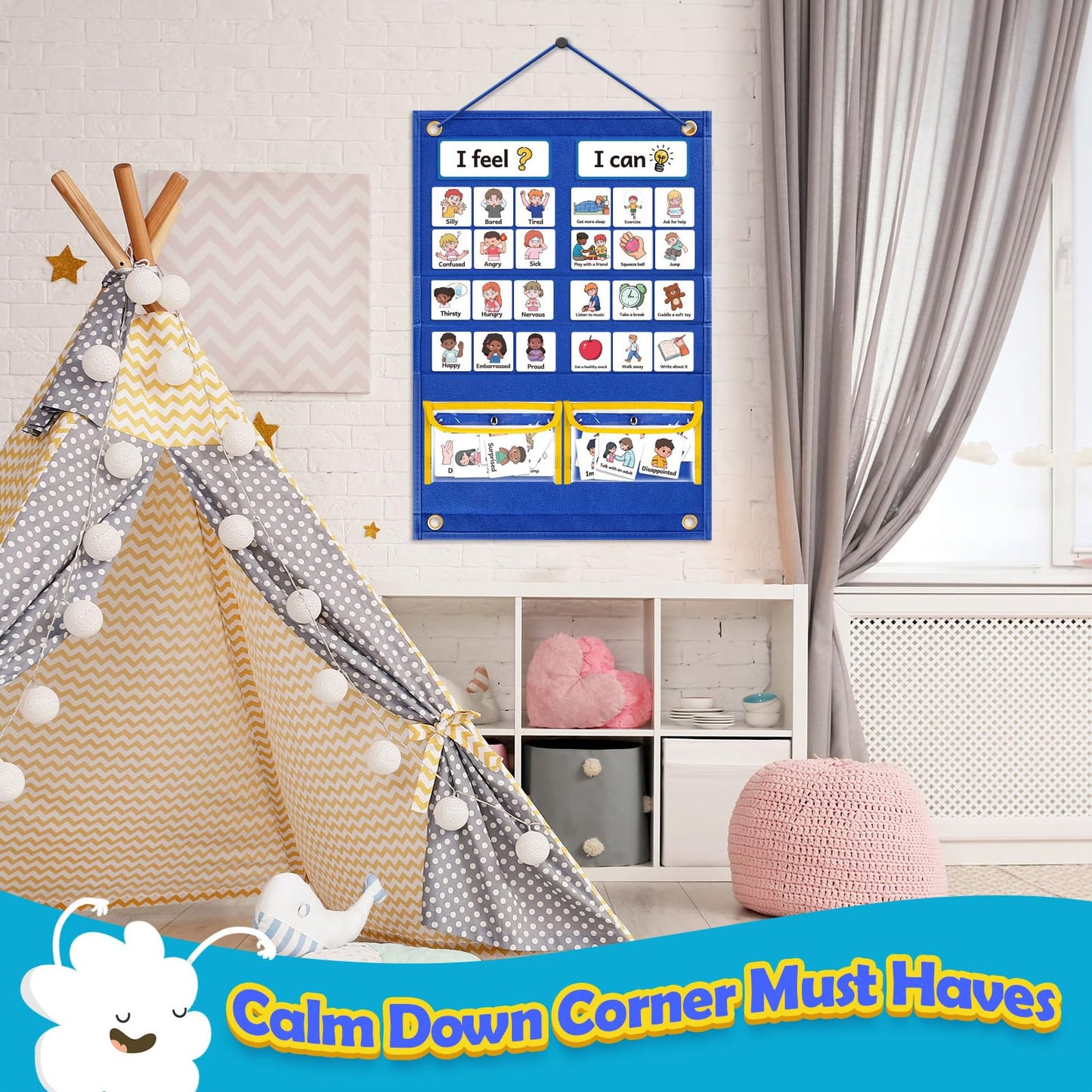 Kasfalci Feelings Chart, Social Emotional Learning Activities,Autism Learning Materials, ADHD Tools,Behavior Management,Anger Management Toys,Calm Down Corner Supplies for Classroom Daycare & Home