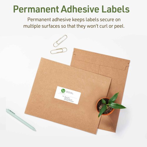 Avery EcoFriendly Recycled Shipping Labels, 2" x 4", White, Permanent Adhesive, Laser & Inkjet Printers, 1,000 Total, Great for Shipping and Mailing, Product Merchandising, and More (48163)