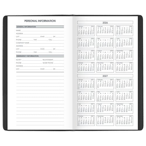 AT-A-GLANCE 2026-2027 Planner, 2 Year Monthly Planner, 3.5" x 6", Pocket Size, Black (700240526)