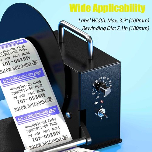 Automatic Label Rewinder, Auto-Sync Thermal Label Rewinder, 2-Way Label Rewinding Machine for Ø1.6”/3.0" Cores, Supports No Core Rewinding, Max. Ø7.1” Label Roll (R3 Pro)