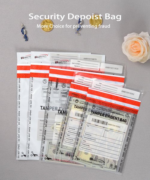 100 PCS 6”x9” Clear Business Bank Deposit Bags-High Level Security Cash Tamper Evident Bag