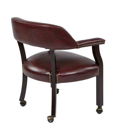 Office Star Traditional Guest Chair with Wrap Around Back and Casters