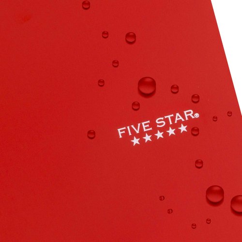 Five Star Spiral Notebook + Study App, 3 Subject, Wide Ruled Paper, 10-1/2" x 8", 150 Sheets, Red (72029) (Pack of 6)