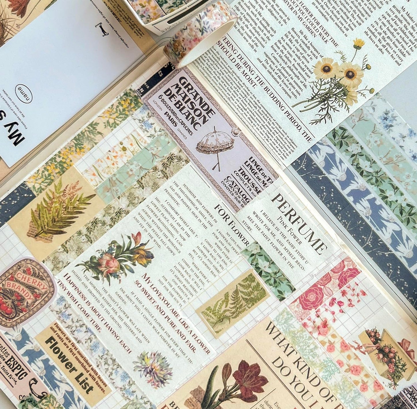 YUBX Washi Tape Set - 60 Rolls of Floral Decorative Tapes for Arts, Crafts, Journals & Planners