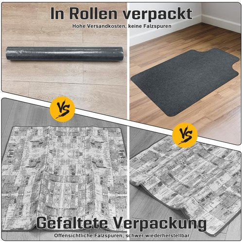 2 Pack Office Rolling Chair Mat for Carpet & Hardwood Floor 36"x48" Desk Chair Mat Extended Lip for Carpeted Floor Rolling Computer Office Chair Protector with Lip-Grey