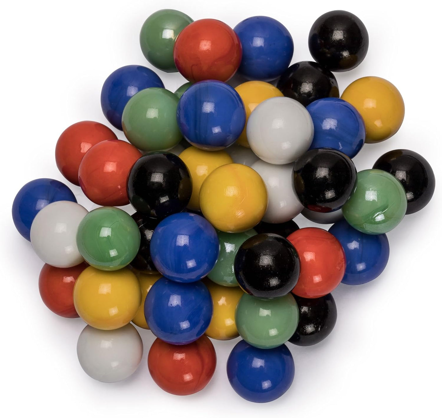Yellow Mountain Imports Chinese Checkers Marbles Set - 60 Solid Color Pieces, 16mm