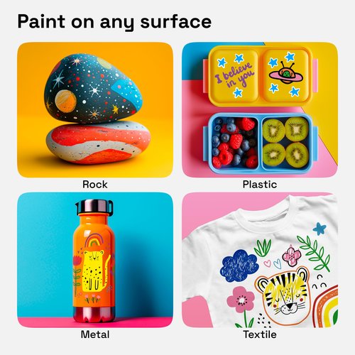 ARTISTRO Vibrant Acrylic Paint Markers for Rock, Fabric, Glass, Wood, Paper, Ceramic, Canvas & More - 48 Dual-Tip Paint Pens (Dot & Fine) - Quick Dry, Teacher Classrooms Must Have, Drawing Markers