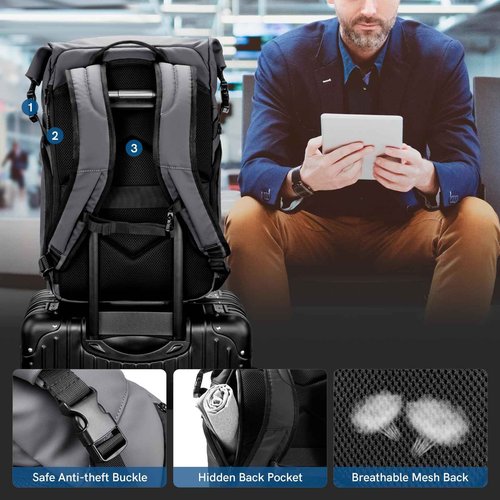 Kingsons Travel Laptop Backpack，Anti Theft Business Backpack for Men Womens Lightweight Waterproof Backpacks Computer Bag Fits 15.6 Inch Laptop and Notebook