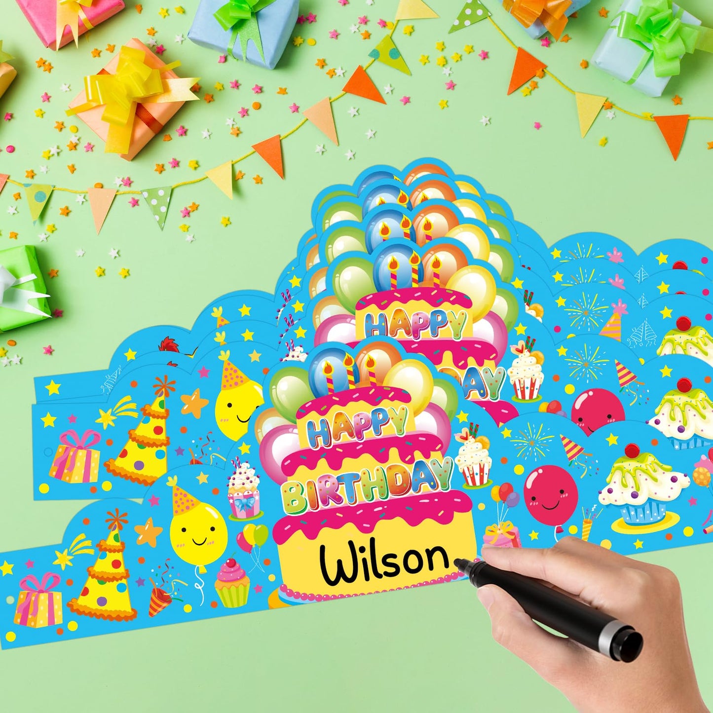 AUGTHEEP Pack of 36 Birthday Crowns for Kids - Colorful Paper Party Hats for Students Classroom School VBS Party Supplies
